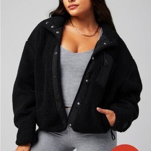 Fabletics X Khloe Black Teddy Jacket